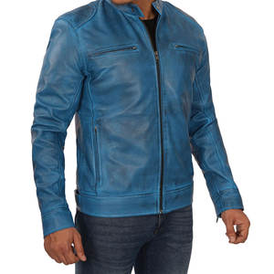 Custom <b>Men's</b> Leather Fur <b>Jacket</b> with Stand Collar and Front Logo Real Sheepskin Winter <b>Shearling</b> Bubble Design - Product Image 4