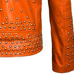 Chaqueta de invierno transpirable ligera Chaqueta de tachuelas de cuero de nuevo estilo hecho a medida para hombres Hecho en Pakistán - Product Image 5