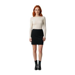 Jupe midi plissée décontractée en tissu tricoté doux, taille XS, avec décoration imprimée, taille naturelle, méthode de tissage non tissé - Product Image 2