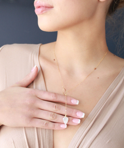 Rainbow moonstone <b>kite</b> lariat necklace gemstone wire wrapped chain necklaces Boho silver gold plated handmade pendant necklaces - Product Image 2