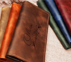 กระเป๋าสตางค์หนังสลักชื่อย่อแบบกำหนดเองสำหรับผู้หญิง กระเป๋าสตางค์ใส่บัตรเครดิตสำหรับผู้หญิง ของขวัญวันเกิด ของขวัญส่วนตัวสำหรับผู้หญิง - Product Image 6