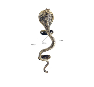 Vintage Brass Serpent Door Pull Handle Set 9 Inch Antique Style Decorative <b>Cabinet</b> & Main Door Hardware with Mounting Screws - Product Image 3