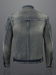 Chaqueta de invierno de peso pesado personalizada para hombre, diseño de carga vintage lavado a la piedra con logotipo frontal, chaqueta con cremallera de alta calidad - Product Image 6