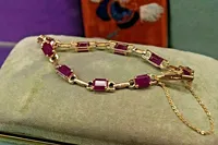 Bracelet tennis pour femme en argent sterling 925 avec diamant fantaisie 10 carats, style vintage, plaqué or jaune 14 carats