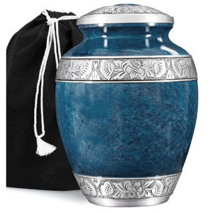 Diseño de bandas doradas de estilo americano moderno, urnas negras, urna de cremación de latón para cenizas humanas, suministros funerarios - Product Image 3