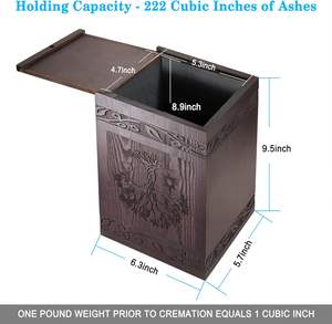 Cremation <b>Urns</b> for Human Ashes Adult Male Female, Wooden Tree of Life <b>Urns</b> Box and <b>Casket</b> for Ashes Men Women Child, <b>Pets</b> Cat - Product Image 2