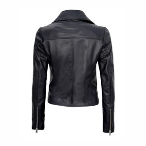 2025 nouvelle mode sur mesure en cuir véritable veste pour femmes fabrication professionnelle respirant toile tissu col montant - Product Image 5