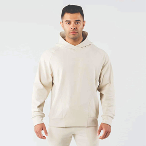 Sudaderas con capucha de gran tamaño de algodón orgánico para hombre 100%, sudaderas gruesas de lana de invierno, mangas raglán, transpirables, de secado rápido, lisas - Product Image 1