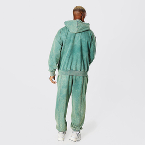 Sweat à capuche surdimensionné personnalisé délavé à l'acide avec perles pour homme, manches longues, style streetwear été et hiver - Product Image 3