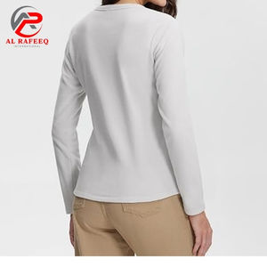 Venta caliente camisa de cuatro vías estiramiento cómodo de alta calidad equitación manga larga mujeres cuello redondo - Product Image 4
