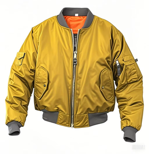 Service OEM Manteaux pour hommes Veste de course personnalisée Bomber brodée en satin Vêtements pour hommes Veste coupe-vent de baseball de course à pied - Product Image 3