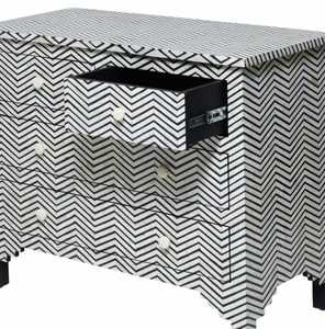 Mesita de Noche con Incrustaciones de Hueso Indio Personalizada, Gabinete con Cajones Florales Hecho a Mano para Decoración del Hogar, Dormitorio, Sala de Estar - Product Image 2