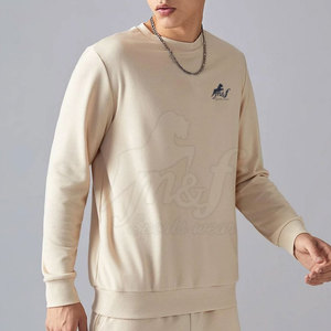 Conjunto de sudadera y pantalones cortos para hombre con tela de mezcla de algodón suave para conjunto diario de dos piezas para hombre con Sudadera de cuello redondo - Product Image 6