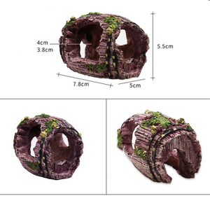 Ornement d'artisanat de baril de vin antique en résine pour l'aménagement paysager de décoration d'aquarium de réservoir de poissons, cachette de poissons et de crevettes, cachette de reptiles. - Product Image 3