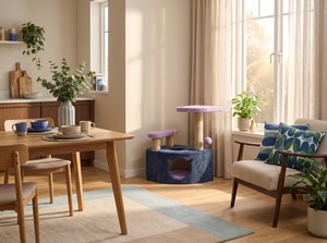 Griffoir pour chat Amistar Classic en jute de haute qualité, bleu, pour chats et chatons de toutes races et tailles, emballé en carton - Product Image 6