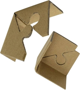 Caja de papel de arte ecológica marrón, Protector de esquina de corte en forma de V, ángulo de impresión Offset, protección de papel Kraft, diseño de rompecabezas de cartón - Product Image 1