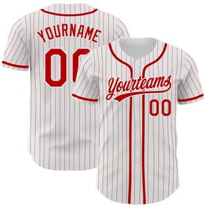 Camiseta de béisbol auténtica roja y blanca personalizada ropa de equipo personalizada superventas - Product Image 1