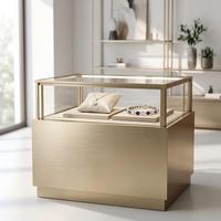 Vitrine de présentation portable de luxe moderne en acier inoxydable sur mesure pour musées, boutiques et halls – Présentoirs à colliers