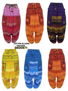 Nuevos pantalones bombachos de algodón bohemios a la moda, pantalones de estilo Aladino para mujer, tela transpirable, ecológica, tamaño libre - Product Image 3