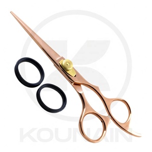 Tijeras de Barbero Profesionales Japonesas de Acero Inoxidable 420 para Diestros, No Plegables, con Punta Recta y Mango Mediano para Cortar el Cabello - Product Image 1