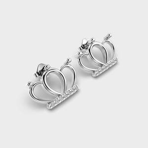 IGI Certified Lab Grown Diamond Crown Stud <b>Earrings</b> Solid 925 Sterling Silver Princess Style Minimalist Diamond <b>Earrings</b> - Product Image 3