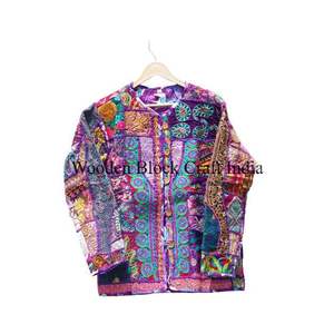 Chaqueta Vintage Unisex de Otoño Invierno, Ecológica, Larga, para Fiestas, Acolchada, Cosida a Mano en India, con Bordado Suzani - Product Image 2