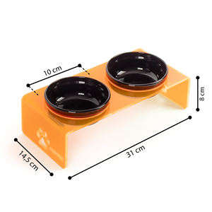 Double Bowl Acrylic Portable Waterproof Large Capacity Pet Feeding Station for <b>Cats</b> Dogs Small Animals Multi-Color Indoor - Product Image 5
