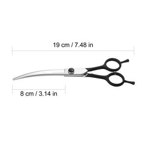 Ciseaux de toilettage pour animaux de compagnie à poignée enduite noire Ciseaux de coupe de poils d'animaux à finition miroir en acier inoxydable avec vis réglable - Product Image 4