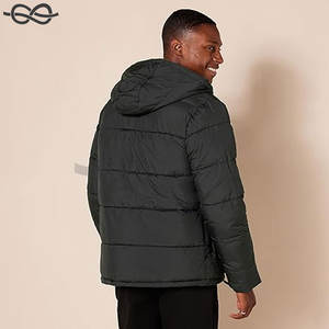 Abrigo acolchado con capucha para hombre, chaqueta de invierno cálida y elegante, acolchado aislado, Capucha ajustable de tela resistente al agua - Product Image 3