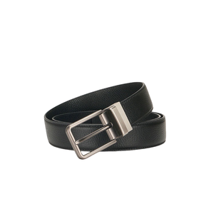 Solid Pattern Men's <b>Dress</b> <b>Belt</b> Genuine Cow Hide Leather Alloy Square Buckle Eco-Friendly Durable Lightweight High Strength 3.3cm - Product Image 5