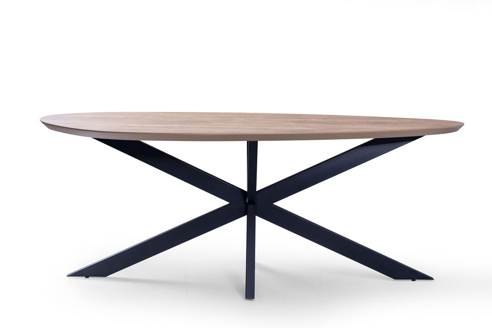 Mango Oak Organic Dining Table With Metal Legs