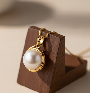 Cadena delicada de Plata de Ley 925 al por mayor colgante redondo de perlas naturales de agua dulce bohemias colgantes de moda de cristal curativo - Product Image 3