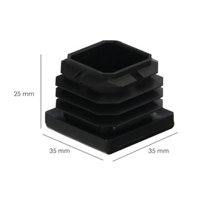 Tappo interno quadrato in plastica 35x35 mm. Nero. Confezione da 200 Unità. - Product Image 2