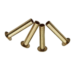 Rivets semi-tubulaires à tête plate en laiton jaune H59 H62 de haute qualité 3 mm 4 mm DIN7338 - Product Image 1