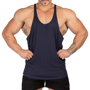 Camiseta sin mangas de gimnasio para hombre, camiseta sin mangas para entrenamiento atlético, mezcla de algodón y poliéster, camiseta muscular para culturismo para entrenamiento físico - Product Image 1