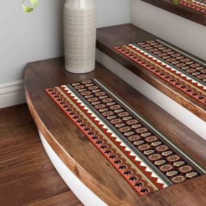 Modern Ethnic Pattern Printed Rug, Easy To Clean Luxury <b>Stair</b> <b>Treads</b>,Step Rug - Product Image 4
