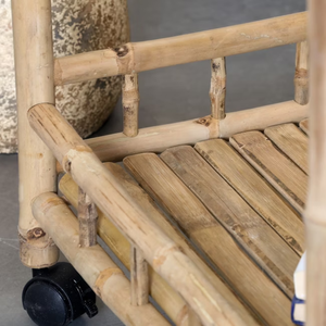 Carrito de bambú hecho a mano con ruedas, estilo de granja natural, carrito de bar para fiesta al aire libre, cocina, uso en hotel, venta al por mayor, Vietnam - Product Image 5