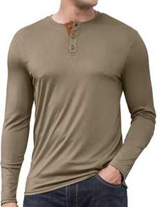 Chemise Henley à manches longues en coton pour hommes, décontractée, douce et confortable, légère et stylée pour le quotidien et le bureau. - Product Image 6