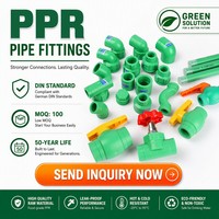 Raccords de tuyauterie PPR, coudes verts pleine taille 25 mm, raccords à bride, croisillons à 4 voies, norme DIN, pour l'installation de conduites d'eau en plastique