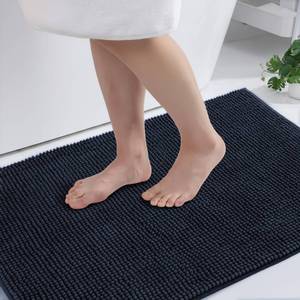 Alfombra de Baño de Microfibra Azul Oscuro Estándar Plus, Antideslizante y Lavable, 60x50 cm - Product Image 1