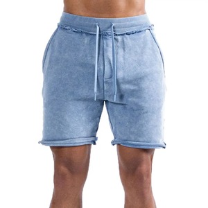 Shorts pour homme de haute qualité, délavés, effet soleil, style vintage, streetwear, déchirés, en tissu épais, délavés à l'acide - Product Image 4