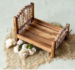 Cuna de madera Natural para fotografía de bebés recién nacidos de primera calidad, cunas seguras para bebés, cama de bebé, cama de utilería para recién nacidos - Product Image 5