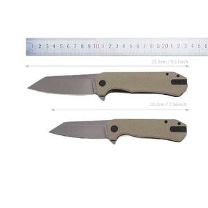 Cuchillos tácticos de caza Cuchillo de bolsillo plegable personalizado Patrón de diamante G10 Mango Cuchillo EDC - Product Image 2