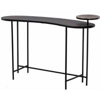 Table console de rangement d'intérieur polyvalente avec base en métal noir Design unique pour les meubles de salon et de chambre à coucher