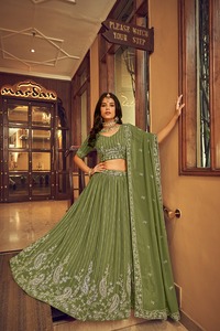 Último diseñador Heavy Faux Georgette hilo bordado secuencia trabajo Lehenga Choli por Fab Zone - Product Image 3