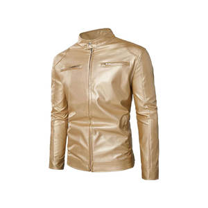 Men Slim Fit Short <b>Coat</b> Fashion <b>Leather</b> Jacket Breathable Reversible Windproof Waterproof Full Zipper Synthetic Patchwork - Product Image 4