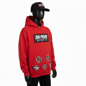 Sweat à capuche homme hiver coupe classique en polaire épaisse, respirant et écologique, avec logo personnalisé brodé, style streetwear tendance, effet vieilli PVC - Product Image 5
