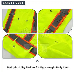 Chaleco DE SEGURIDAD reflectante de alta visibilidad del fabricante de Pakistán Precio de cremallera frontal transpirable - Product Image 5