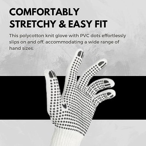 ถุงมือผ้าฝ้ายลายจุดสำหรับขับขี่, ถุงมือนิรภัยทนทานต่อการฉีกขาดสำหรับใส่ขับรถในสวน - Product Image 4