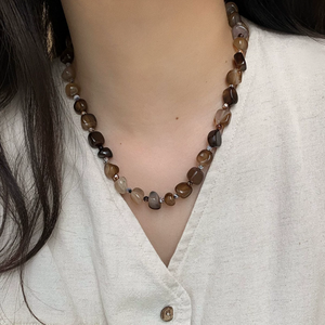 สร้อยคอคริสตัลพลอยเทียมสไตล์หมึกสร้อยคอโชคเกอร์เรียบง่ายคลาสสิกหรูหรา - Product Image 5